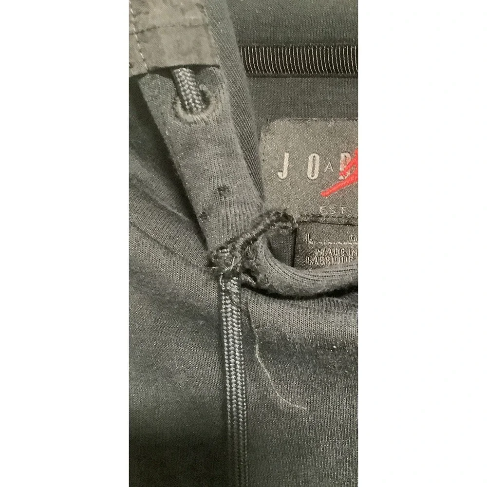 Jordan ENGINEERED Hoodie Hooded Sweatshirt Black Sz Large 23 Flight Long Sleeve